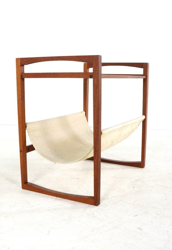 Kai Kristiansen Voor Sika Mobler Lectuurbak Magazijnhouder Tijdschriftenrek Vintage Deens – Canvas, Wood (photo 5 of 15)