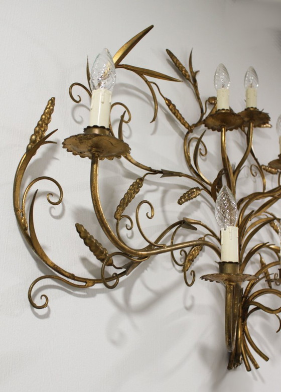 Image 1 of Imposante applique murale Hans Kögl, 8 feux, 70’s.