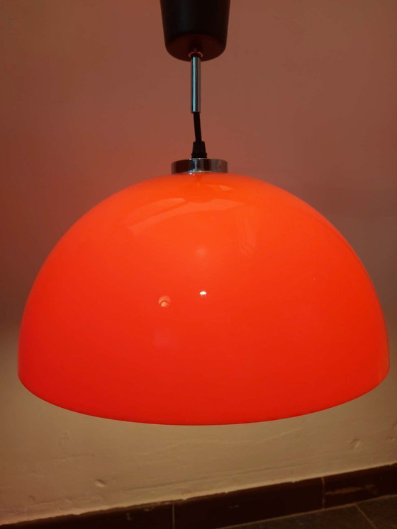 Image 1 of Orange Space Age design pendant lamp, 1970s