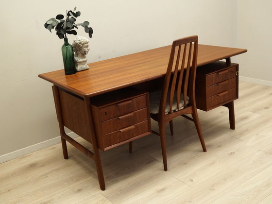 Image 1 of Teak desk, Danish design, 1970s, manufacturer: Omann Jun