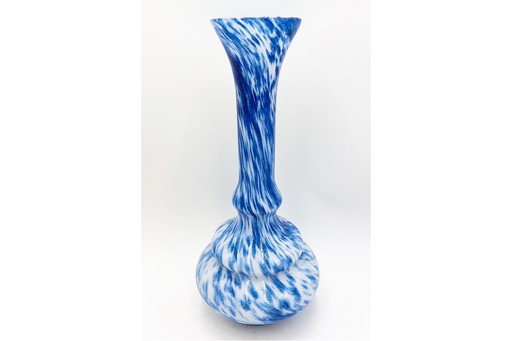 Grand vase bleu et blanc, Italie, années 1970