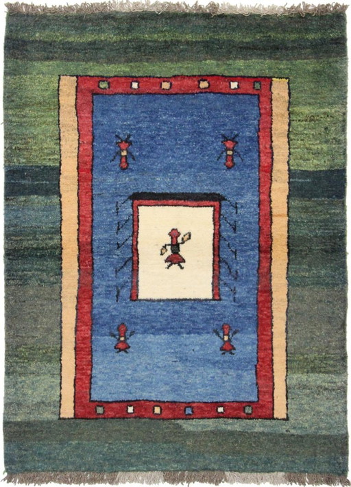 Original Perserteppich Gabbeh Ghashghai Orientteppich 148 cm x 110 cm Alt Natur