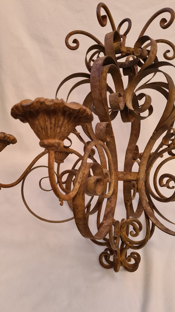 Image 1 of Chandelier with 6 candles - Baroque - Iron (cast iron/wrought iron)