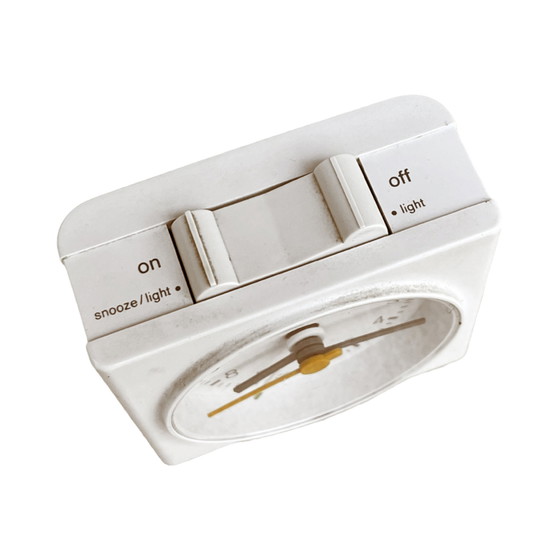 Image 1 of Reloj despertador Braun blanco, diseñado por Dietrich Lubs, Alemania, 1992