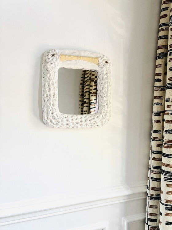 Image 1 of Contemporary French ceramic mirror – Stork by Renzo Maar