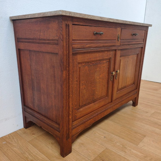 Image 1 of Credenza, cassettiera, comò e mobile da bagno vintage e antichi con piano in marmo.