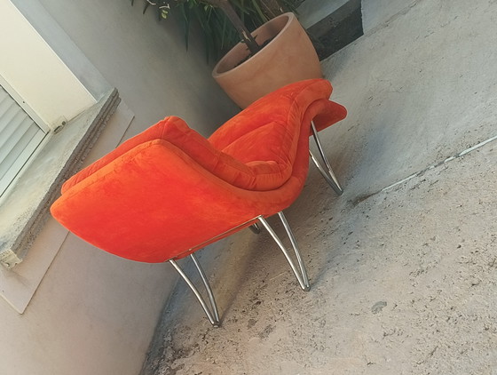Space Age vintage 1970 Chaise longue – Textile, Velvet (photo 4 of 18)
