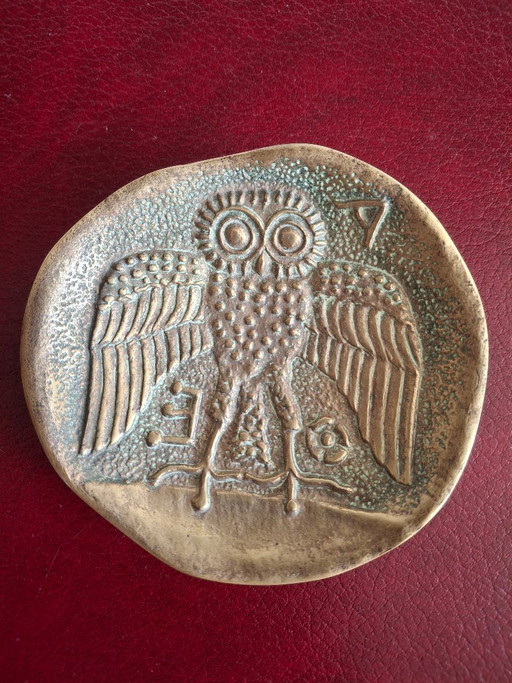 Bronze dish or catchall signed Max Le Verrier Goddess Athena