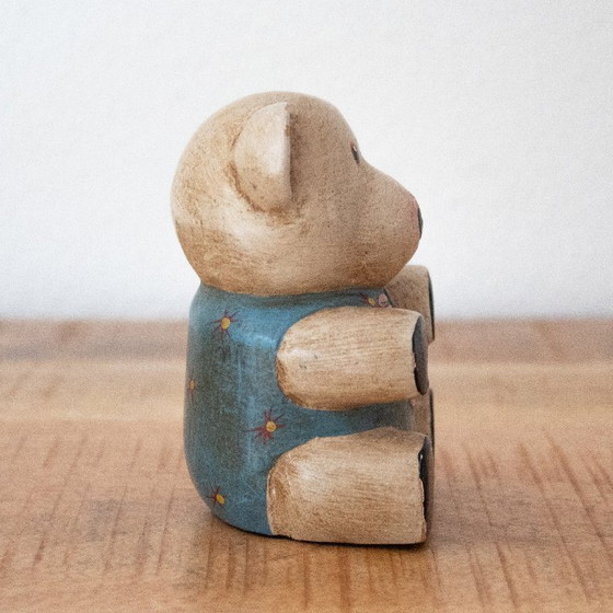 Image 1 of Orsetto di peluche in legno, decorazione vintage per la cameretta.