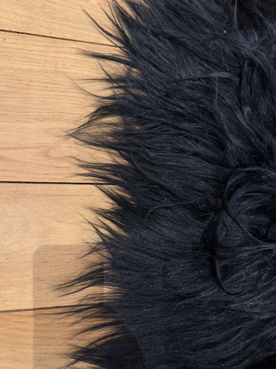 Kidassia (Mongolian Longhaired Goat) Black Rug, Custom Made, Rugs & carpets, Leather, Collectors Item (photo 5 of 5)