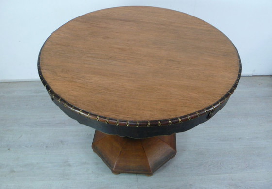 Small dining table / foyer table with central pedestal, round, antique oak, circa 1870 – Wood (photo 5 of 5)