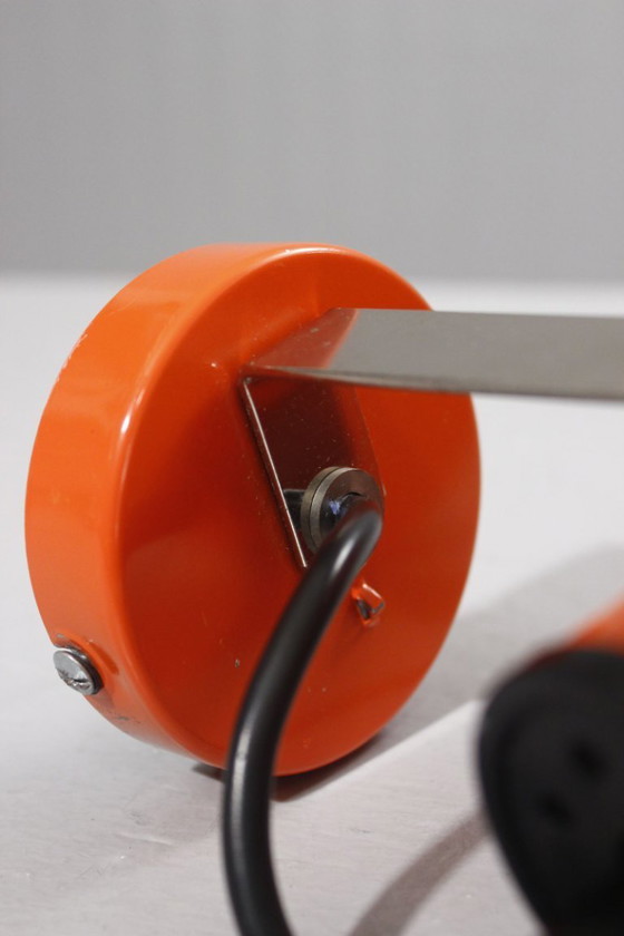 Image 1 of Applique vintage, faretto orientabile, alluminio arancione, design anni '70