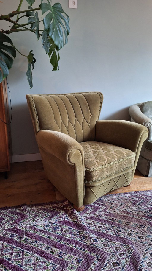 Retro vintage oorfauteuil 
