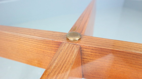 Image 1 of Table basse Gio Ponti pour Isa Bergamo en chêne avec plateau rond en cristal, 1957