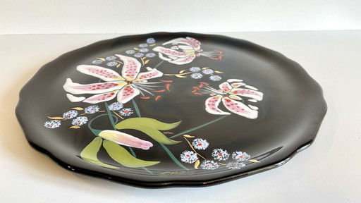 LONGWY aux LYS aardewerk PLAT gesigneerd L. VALENTI