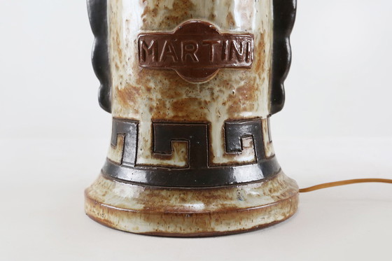 Image 1 of Vintage Keramieken Tafellamp van Martini Vermouth, Italië 1950