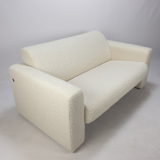Image 1 of Panca a due posti Artifort modello 691, rivestita in morbido tessuto bouclé, anni '80.