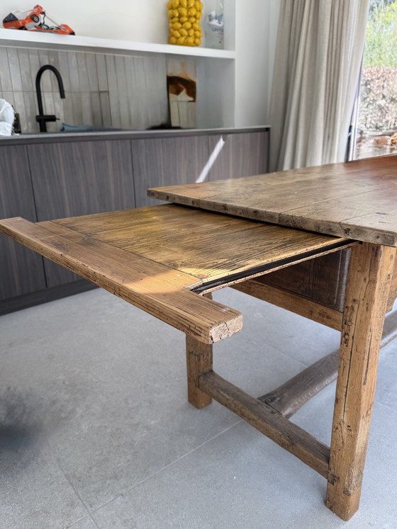 Image 1 of Antique French wooden table - 199 cm