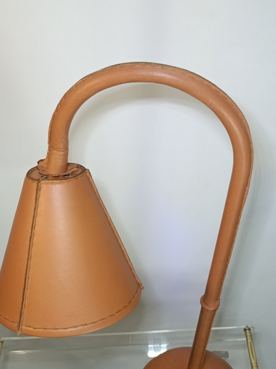 Table Lamp by Jacques Adnet for Valenti 1960s – Leather (photo 4 of 14)