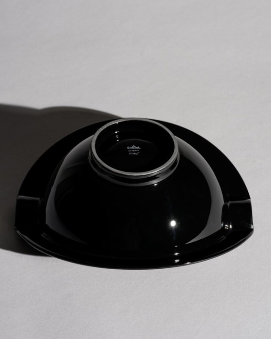 Image 1 of Jan van der Vaart pour Rosenthal Vase en porcelaine noire et duo de bols Nautica, Allemagne