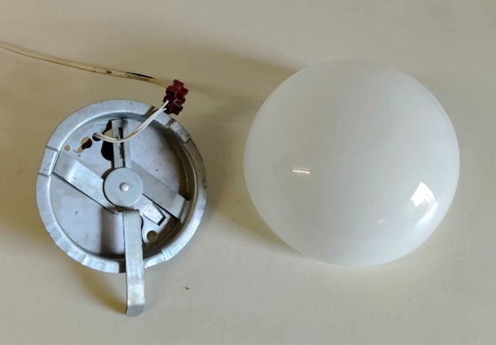 Opaline Globe Ceiling Light or Wall Sconce - Mid. 20th Century – Glass (photo 8 of 8)