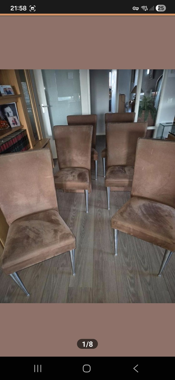 Image 1 of Esstisch mit 6 Lederstühlen