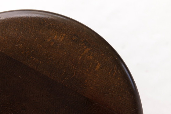 Image 1 of Vintage draaikruk - 1950/1960 Duitse industriële beuk of eik, donker gebeitst, Mid Century ontwerp