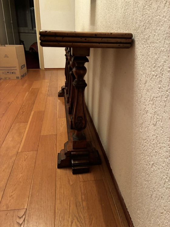 Image 1 of Mesa de pared/consola clásica maciza: madera maciza, patas de balaustre