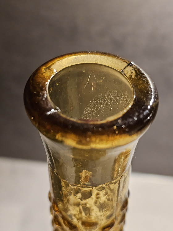 Image 1 of Jarra Empoli de cristal ámbar, años 60.