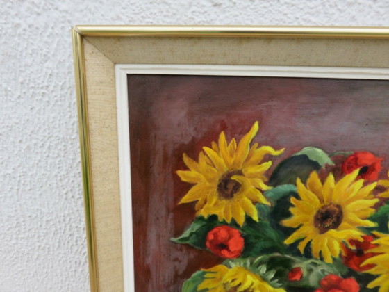 Image 1 of Bodegón, girasol, firmado