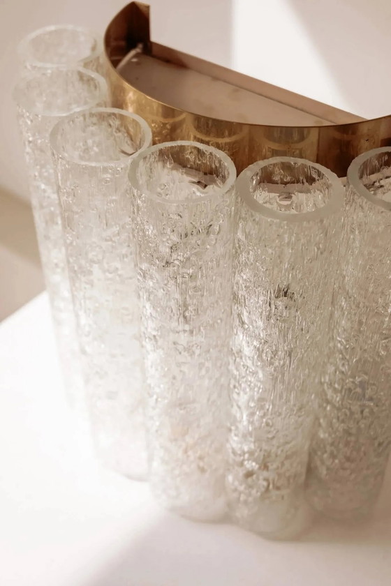 Vintage wall light Doria Leuchten with frosted glass tubes. – Crystal, Mid Century Modern (photo 3 of 9)