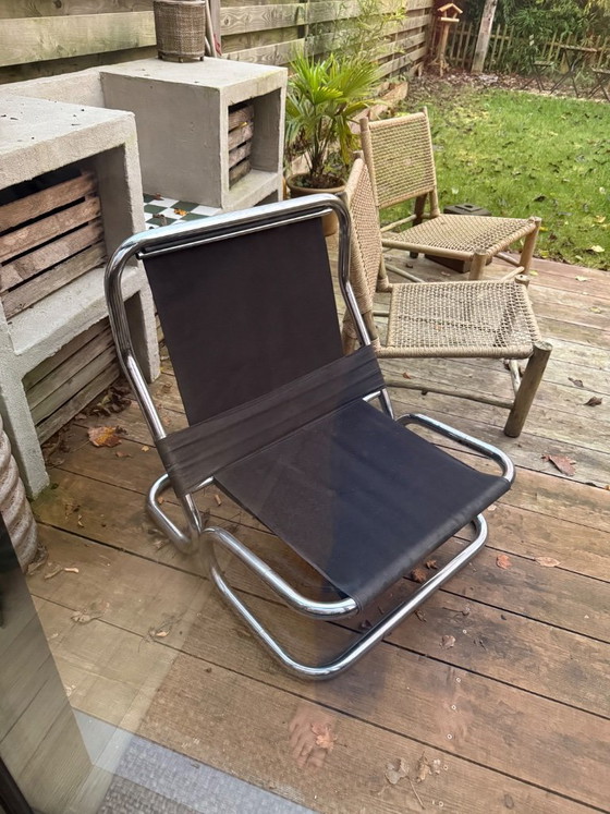 Image 1 of 1 sedia vintage in cromo/tela