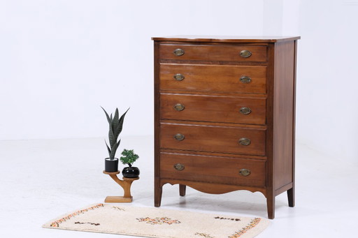 High vintage chest of drawers | Mid - Century drawer cabinet | Retro 60s wood storage #04-15
