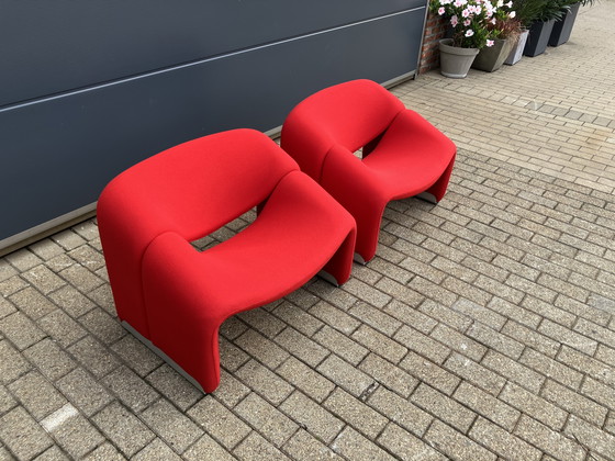 Image 1 of 2x sedie Artifort Groovy F598 M in tessuto originale, in ottime condizioni!