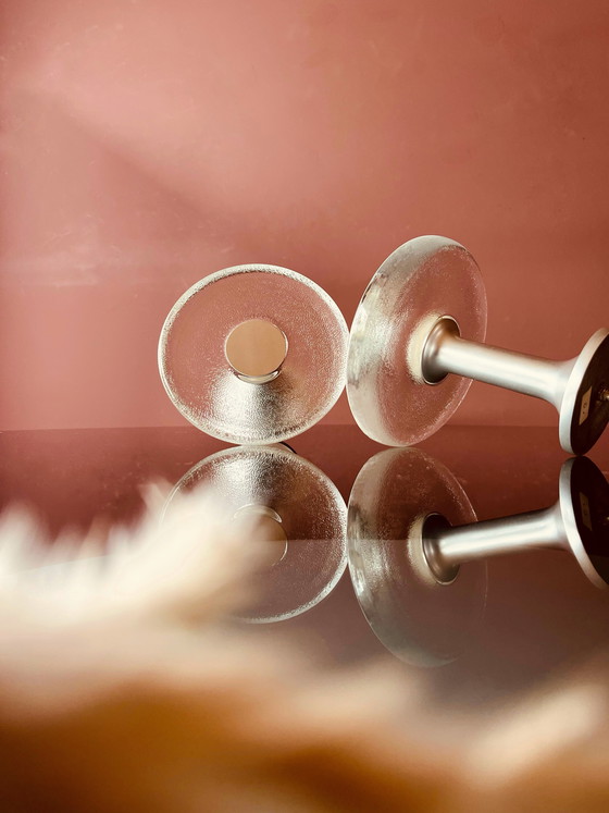 Image 1 of Set of 70s glass design wall hooks