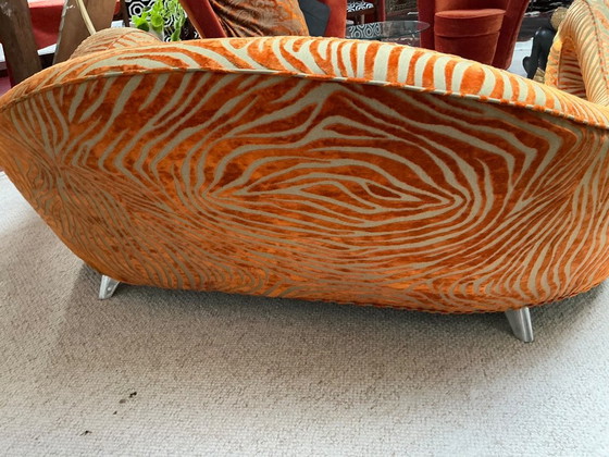 Bretz slow rider (four-seater sofa) vintage, 3-5 seaters, Textile, Metal, Orange, Design (photo 5 of 12)