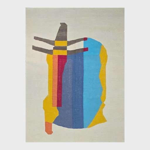 Wandteppich im Man-Ray-Stil mit Drehtürenmotiv | Handgewebt | Unikat (96 × 70 Zoll) – vloerkleden en tapijten (photo 2 of 10)
