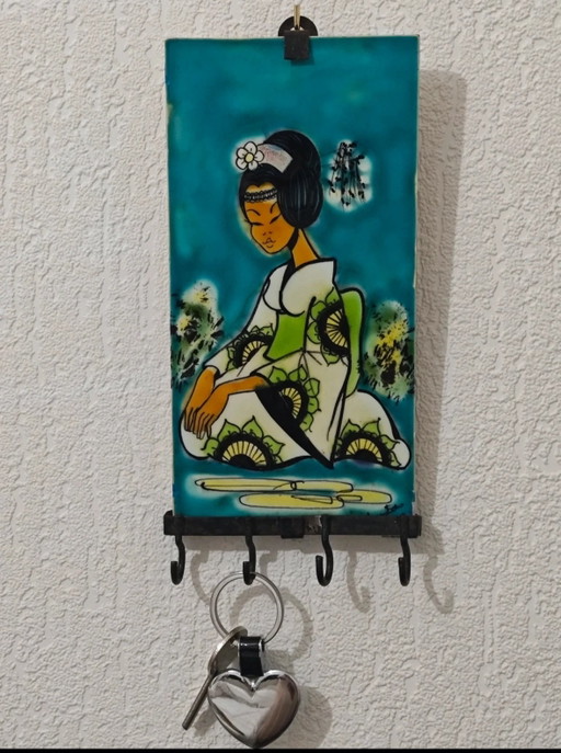 Vintage Keramik Schlüsselanhänger Aubagne – wanddecoratie, Ceramic