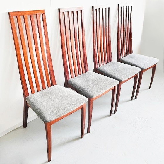 Image 1 of Quattro sedie da pranzo di design danese di metà secolo in teak grigio, anni '70