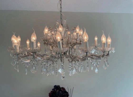 Grande Lampadario con Cristalli e Pezzi di Ricambio – Cristallo, Plastica (photo 8 of 9)