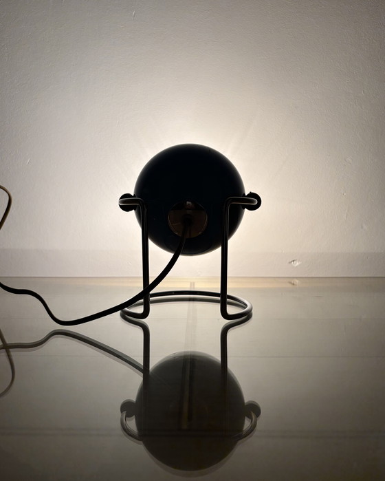 Image 1 of Table Lamp, Targetti Sankey Metal, Eyeball, 70s, Italy, Space Age, Sputnik design, 1970s, Blue Vintage Lamp with Chrome Stand