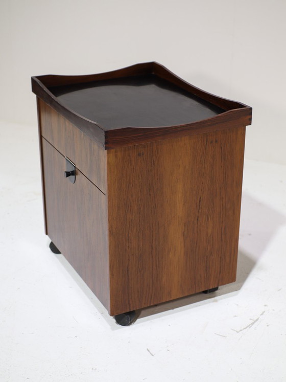 Image 1 of Bar cart trolley with tray, rosewood, Danish, 1960s