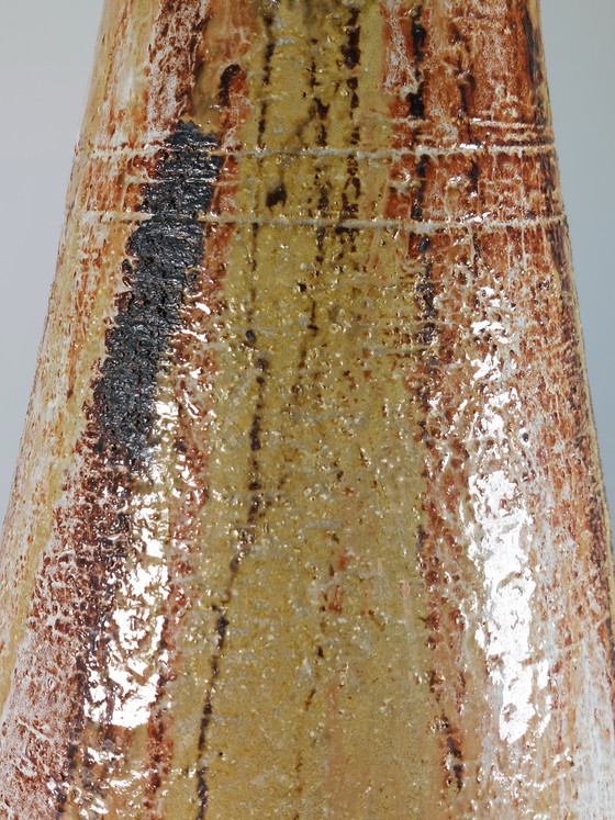 Image 1 of Lampada da terra o da tavolo vintage di metà secolo con base conica in ceramica.