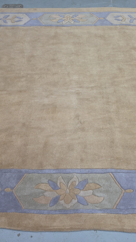 Image 1 of Tapis oriental moderne en laine, fait main, couleurs pastel, 248 x 350 cm