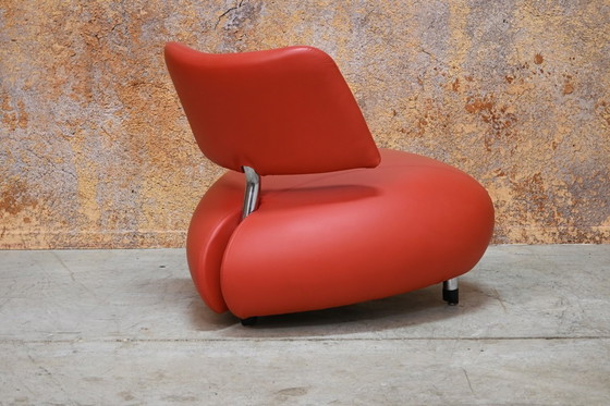 Image 1 of Sillón de diseño Leolux Pallone de cuero rojo