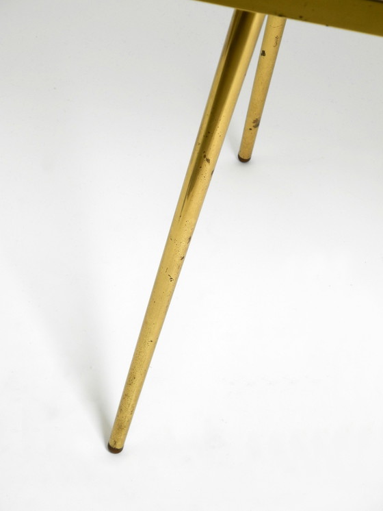 Image 1 of Beautiful Mid-Century Modern Brass Side Table With Mosaic Surface by Münchener Zierspiegel