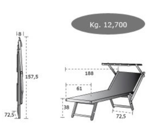 Image 1 of 2x Italiaanse houten ligstoelen met zonnescherm