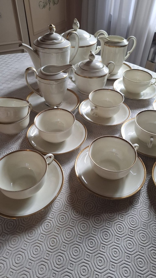 Vintage SCI Laveno Italia Tee-/Kaffeeservice – Weiß und Gold – tafelwaar, Porcelain (photo 2 of 5)