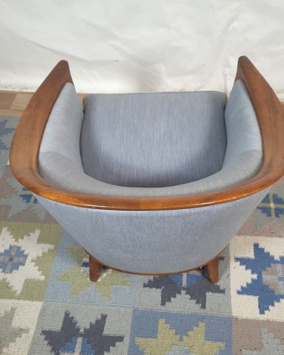 Image 1 of Vintage Scandinavian 3-seater sofa in walnut, Bertil Fridhagen, stamped Bröderna Anderssons