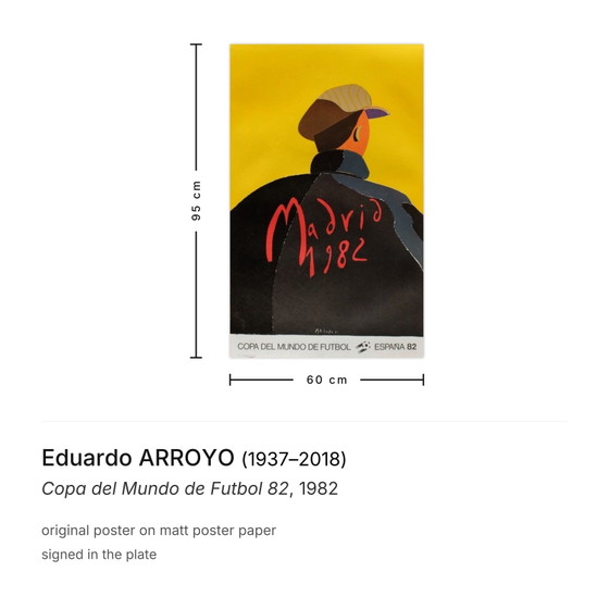 Image 1 of Eduardo ARROYO Weltmeisterschaftsplakat 1982